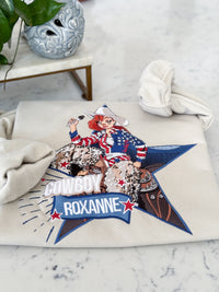 Cowboy Roxanne Adult Embroidered Sweatshirt and T-Shirt