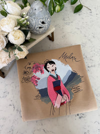 Mulan Adult Embroidered Sweatshirt and T-Shirt