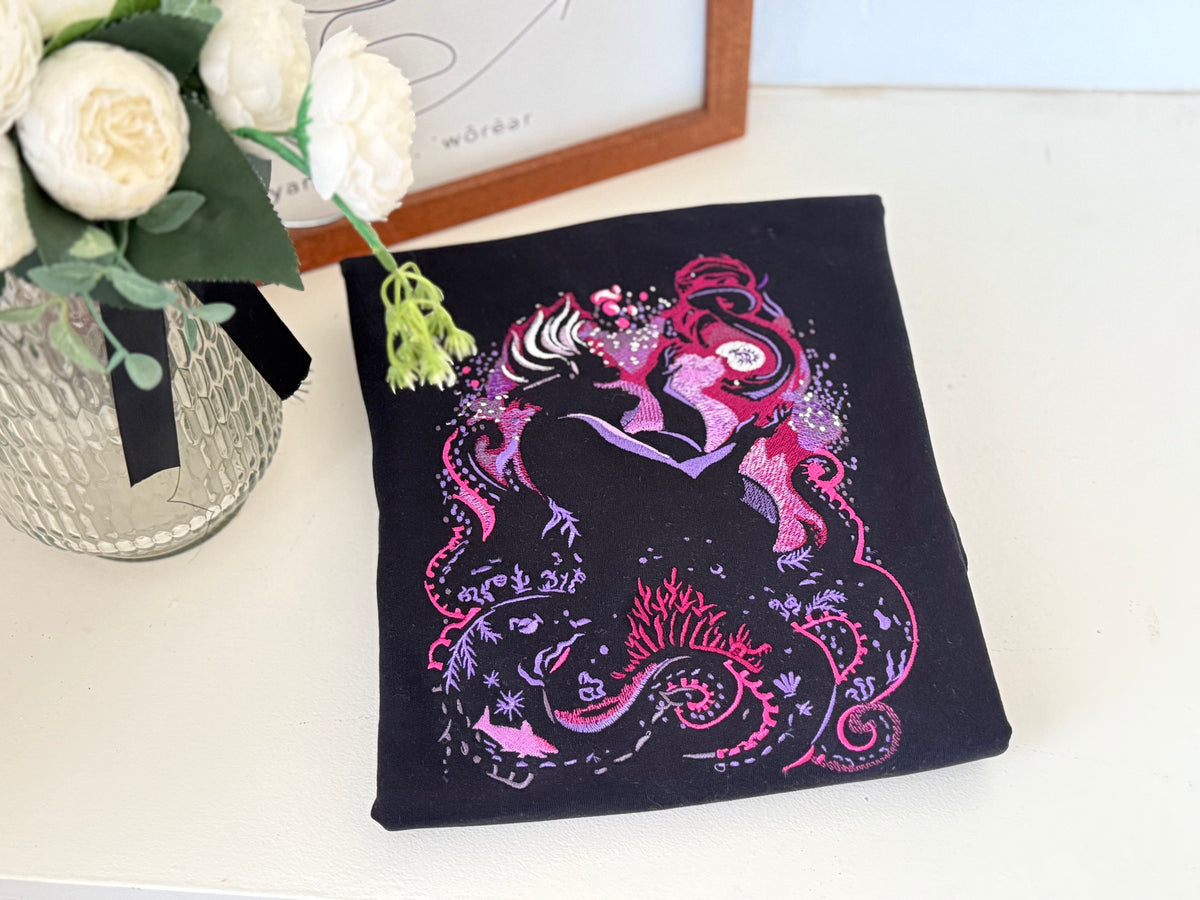Ursula Embroidered Sweatshirt and T-Shirt