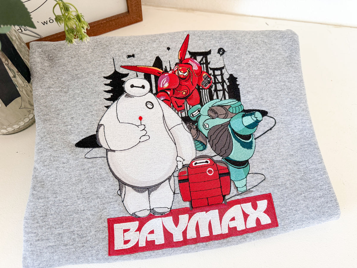 Baymax X 4 Embroidered Adult Sweatshirt and T-Shirt