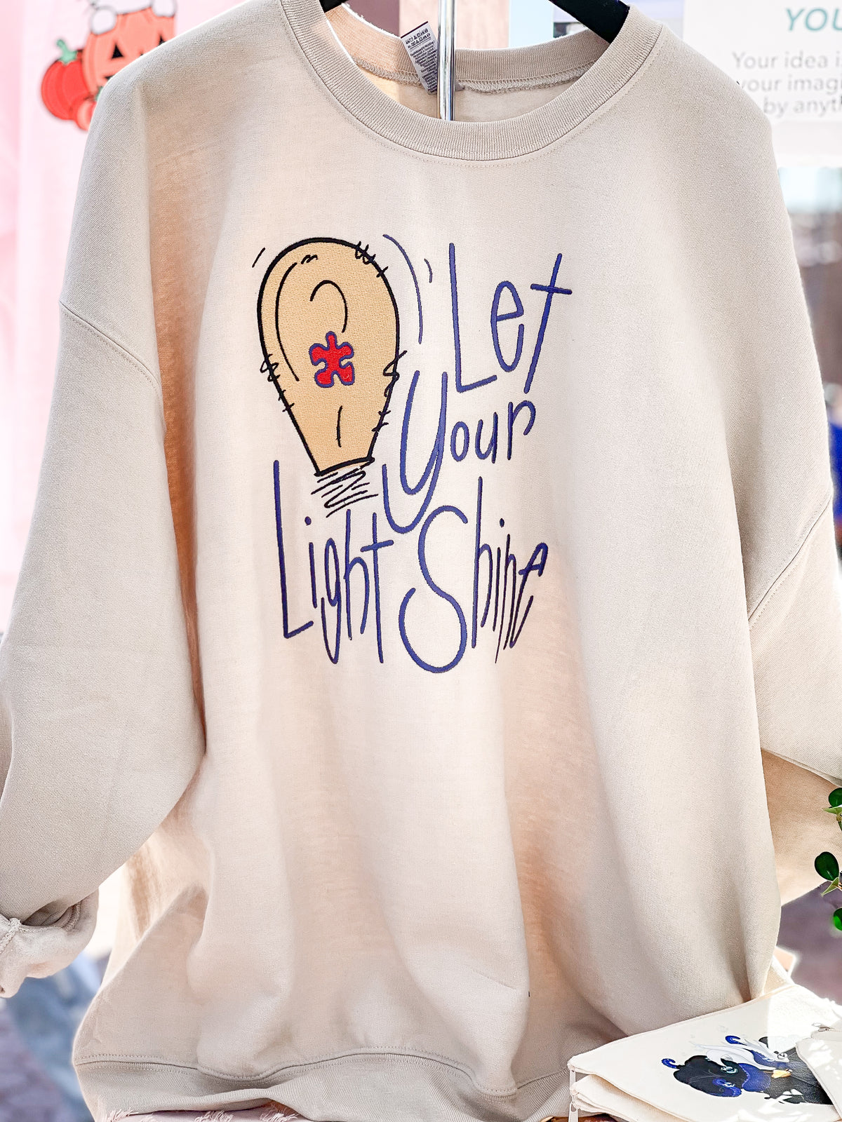 Autism Let Your Light Shine Embroidered Sweatshirt