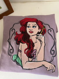 Ariel’s Portrait Adult Embroidered Sweatshirt and T-Shirt