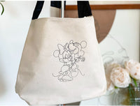 Mickey and Minnie Embroidered Tote Bag with Bow