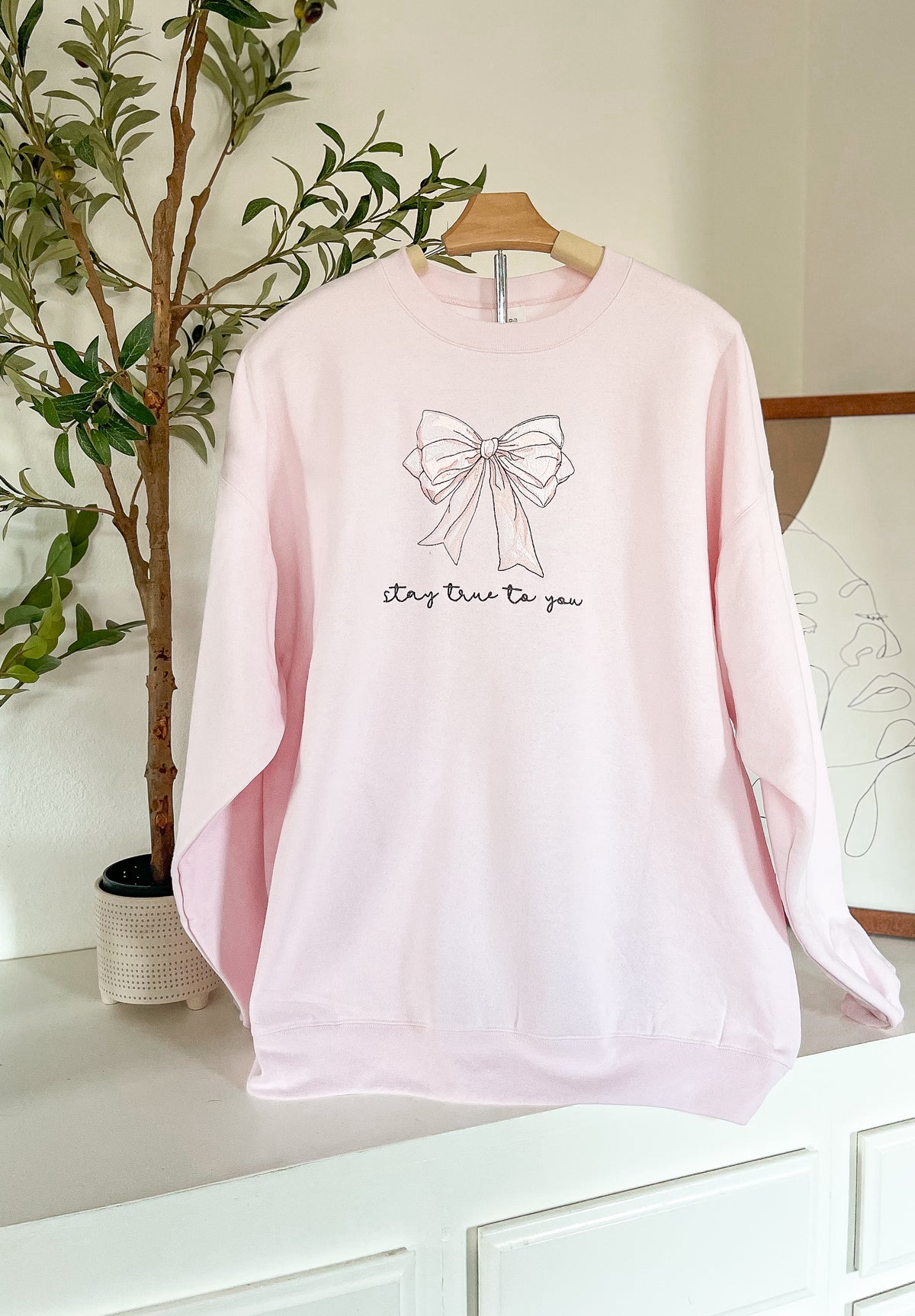 Princess Bow Embroidered Adult Sweatshirt