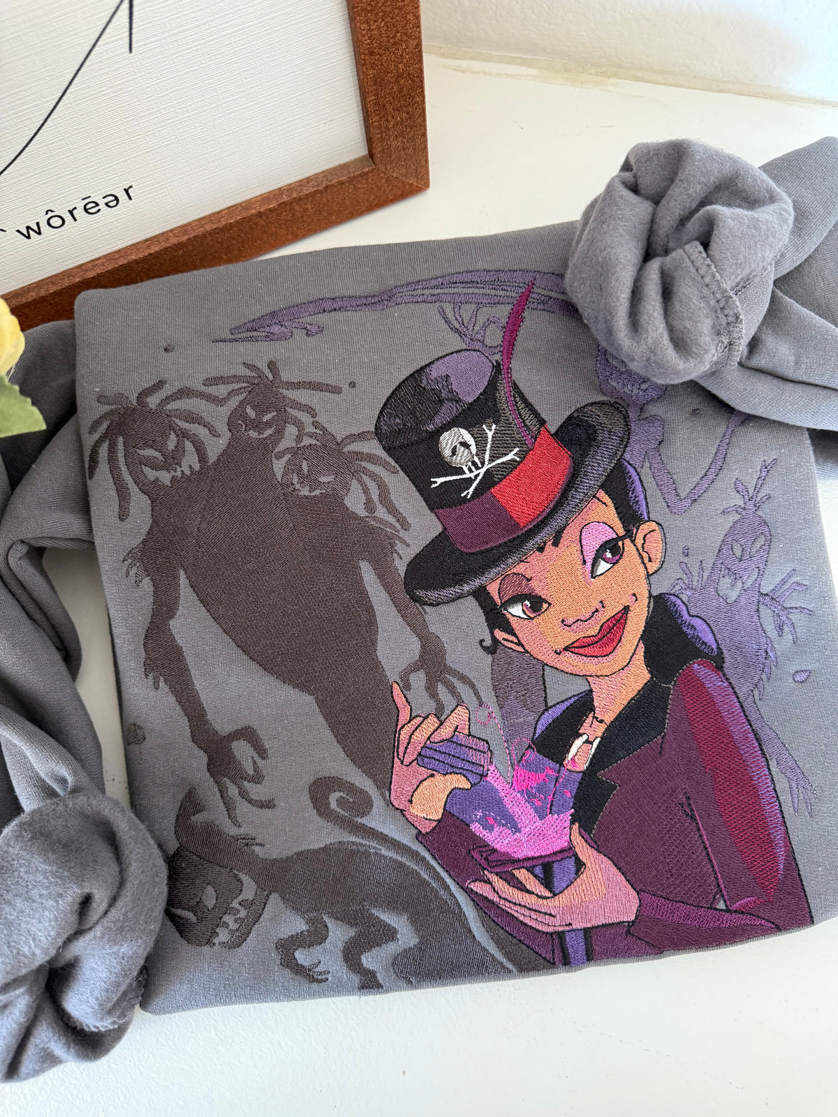Spellbound Tiana Embroidered Adult Sweatshirt and T-Shirt