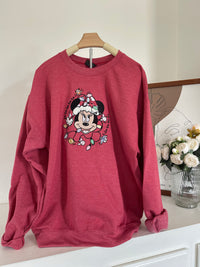 Minnie Christmas Pooh Lights  Embroidered and Appliqué Adult Sweatshirt