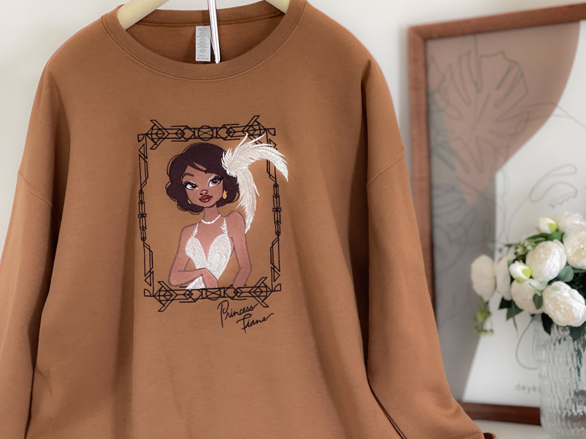 Tiana’s White Dress Embroidered Adult Sweatshirt