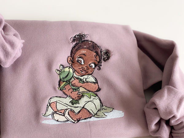 Baby Tiana Embroidered Adult Sweatshirt