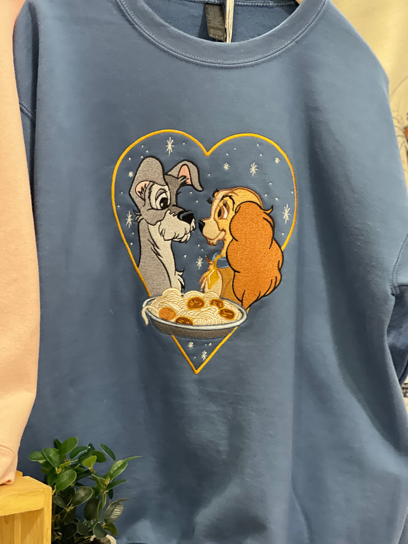 Lady Loves Tramp Embroidered  Adult Sweatshirt (Copy)