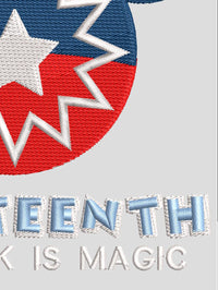 JUNETEENTH ON THE YARD EMBROIDERED TOTE