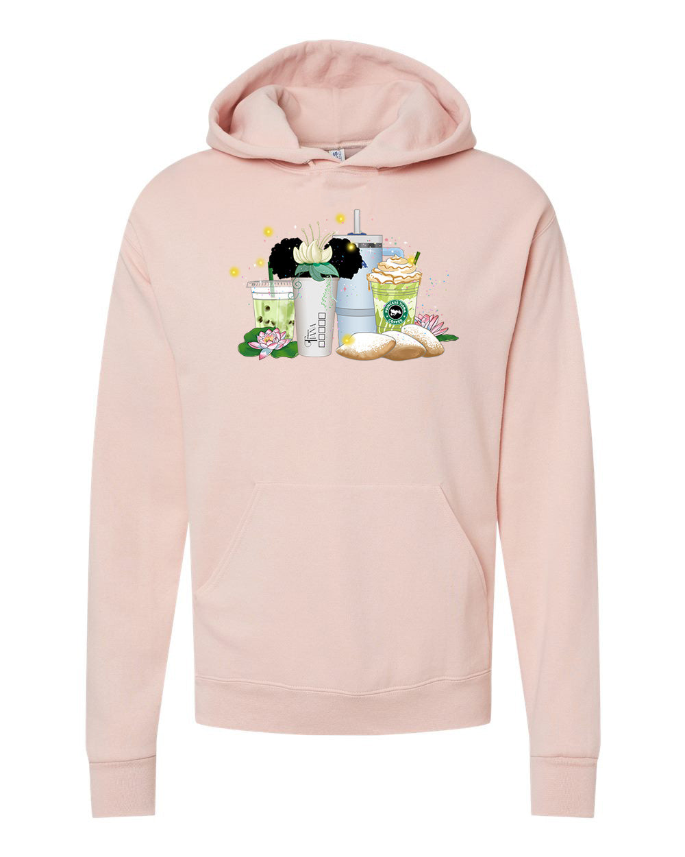 Pixi and Cass Tiana Matcha and Cups Adult Hoodie