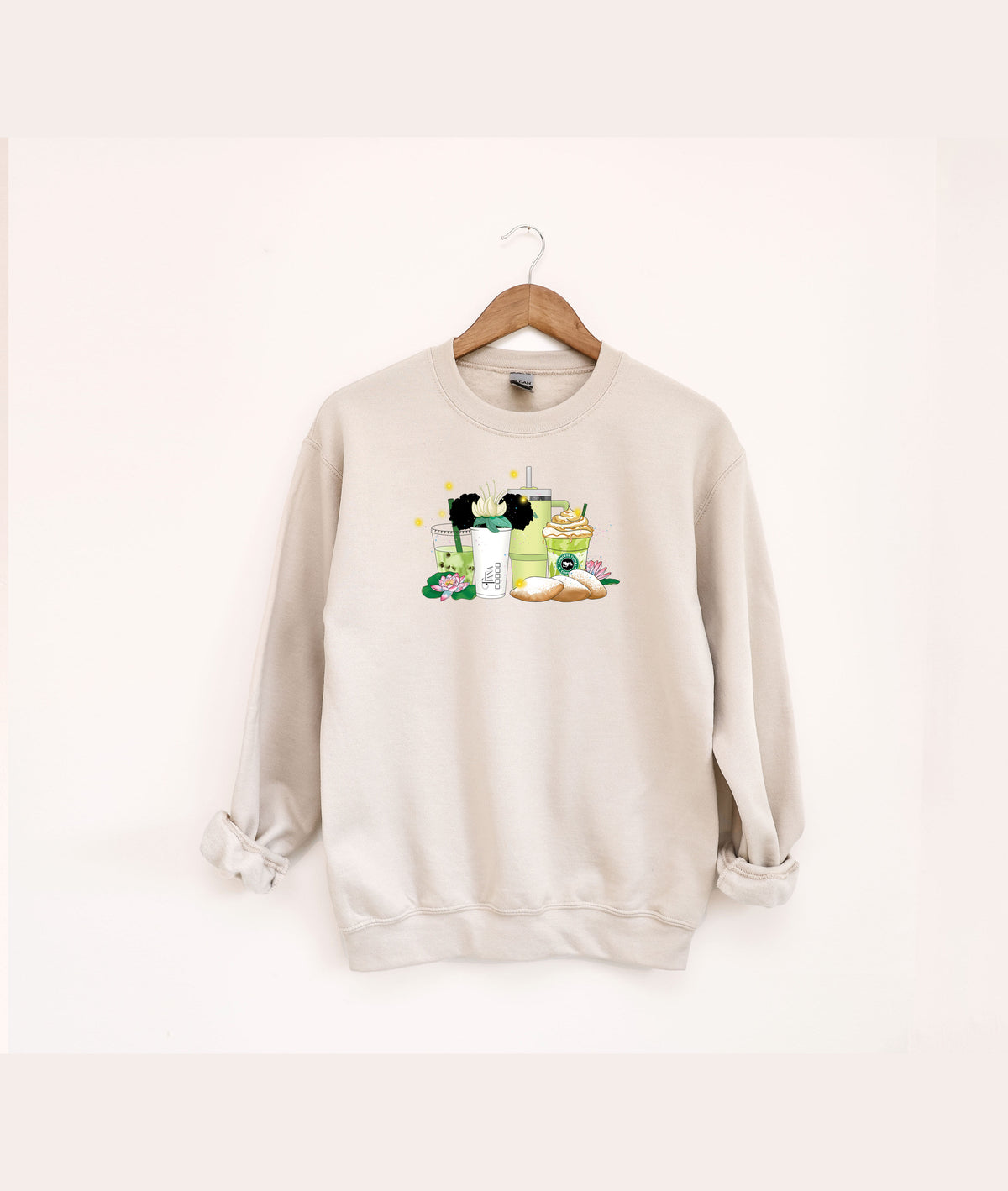 Pixi and Cass Princess Tiana Matcha Cups Adult Sweatshirt