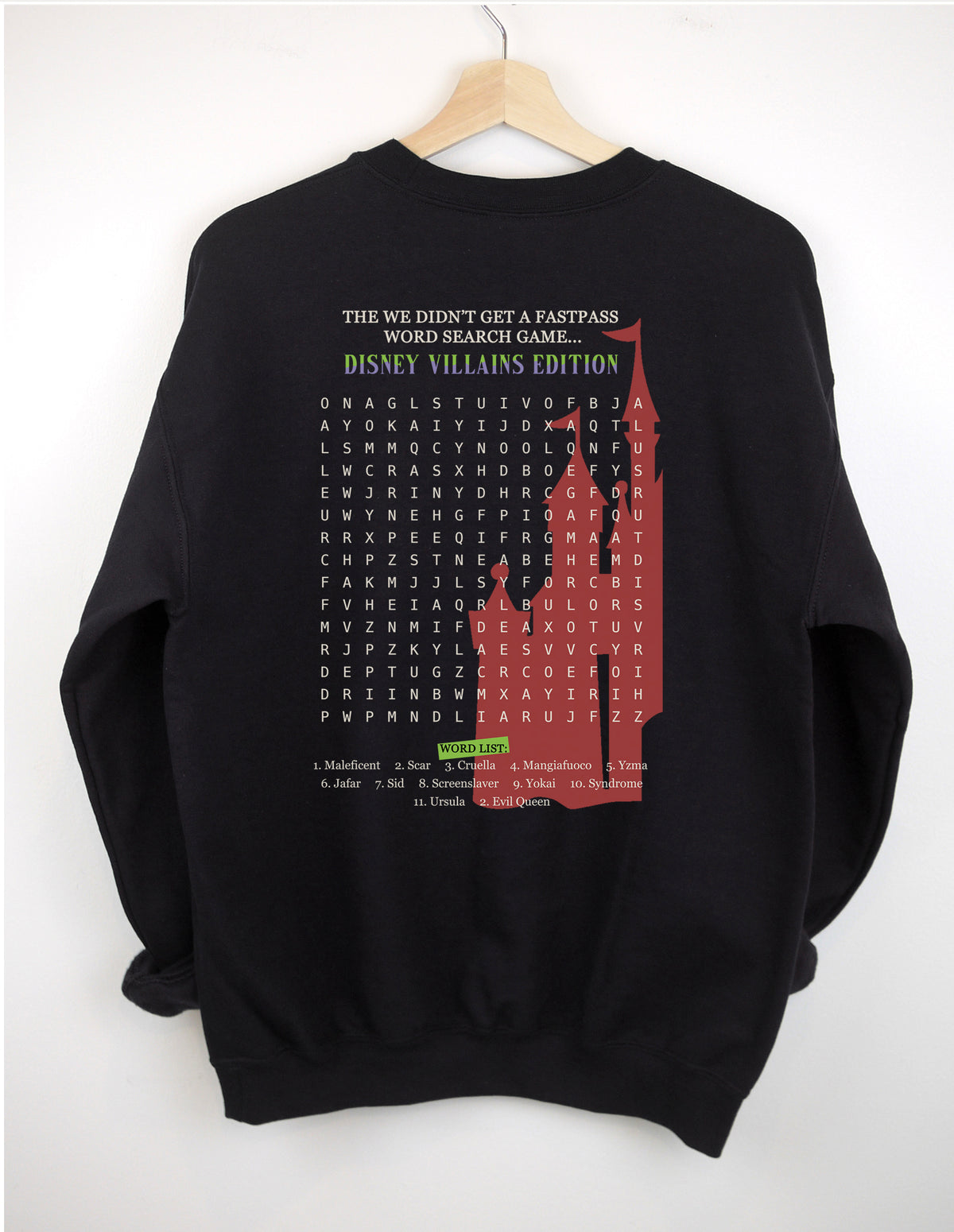 Word Search Villains Edition -  Adult Sweatshirt